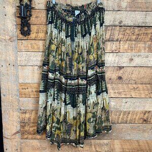 Rare Vintage 1980s Indian Cotton Gauze Maxi Skirt